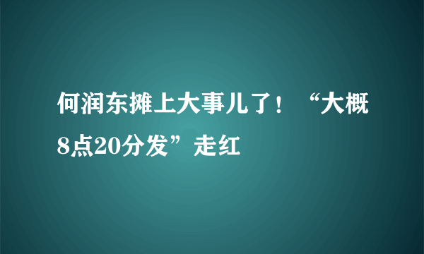 何润东摊上大事儿了！“大概8点20分发”走红