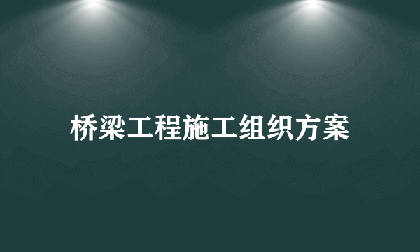 桥梁工程施工组织方案