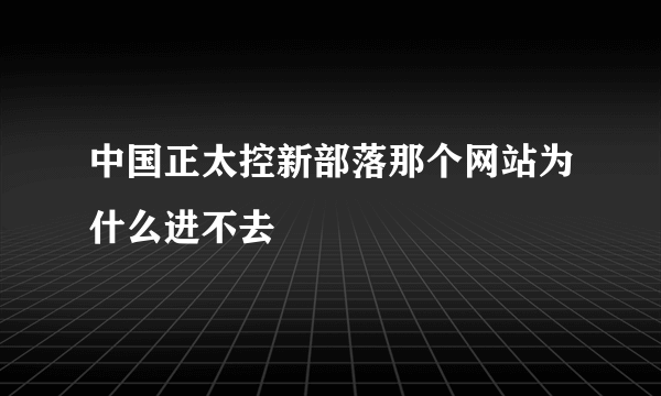 中国正太控新部落那个网站为什么进不去