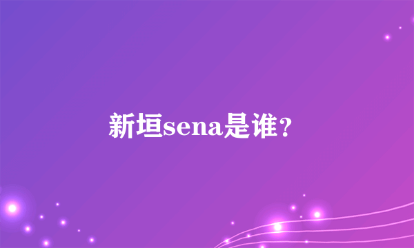 新垣sena是谁？