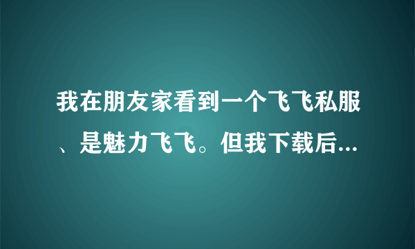 我在朋友家看到一个飞飞私服、是魅力飞飞。但我下载后又不是，，那个是叫什么爽歪歪