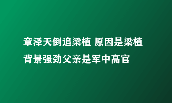 章泽天倒追梁植 原因是梁植背景强劲父亲是军中高官