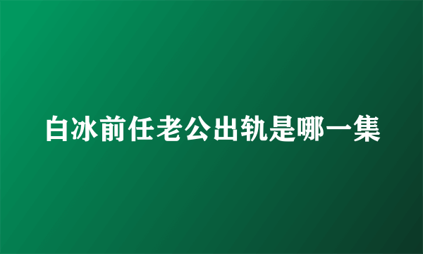 白冰前任老公出轨是哪一集