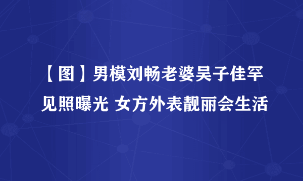 【图】男模刘畅老婆吴子佳罕见照曝光 女方外表靓丽会生活