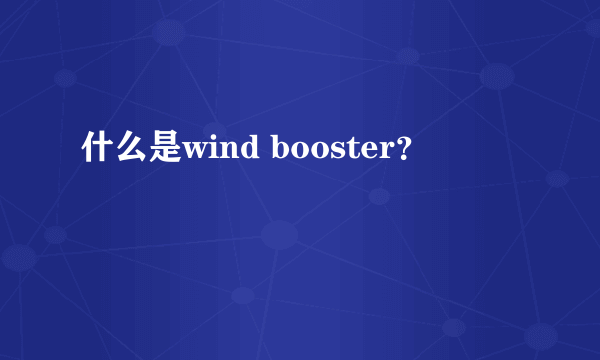 什么是wind booster？