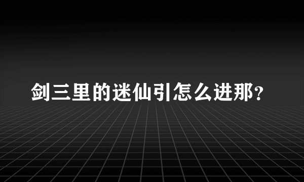 剑三里的迷仙引怎么进那？