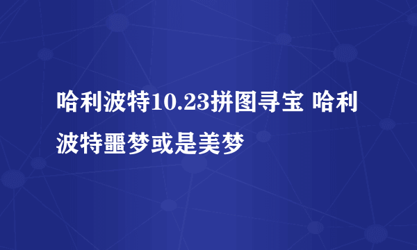 哈利波特10.23拼图寻宝 哈利波特噩梦或是美梦