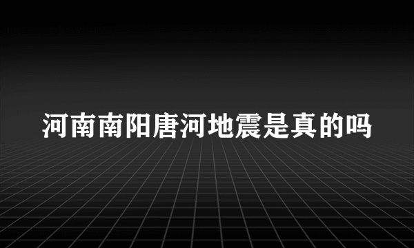 河南南阳唐河地震是真的吗