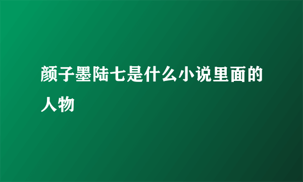 颜子墨陆七是什么小说里面的人物