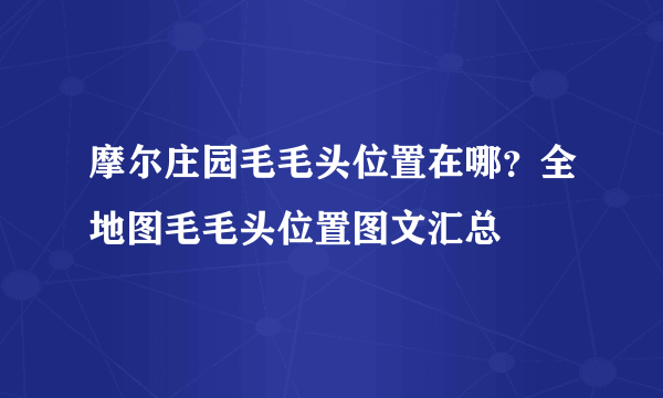 摩尔庄园毛毛头位置在哪？全地图毛毛头位置图文汇总