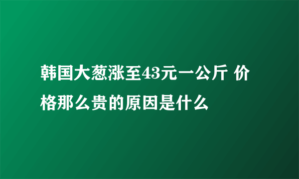 韩国大葱涨至43元一公斤 价格那么贵的原因是什么