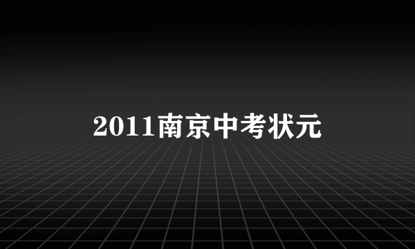 2011南京中考状元