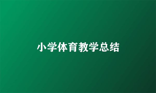 小学体育教学总结