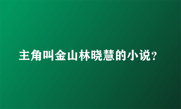 主角叫金山林晓慧的小说？