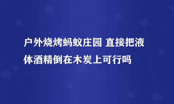 户外烧烤蚂蚁庄园 直接把液体酒精倒在木炭上可行吗