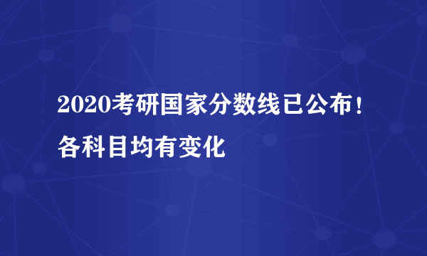 2020考研国家分数线已公布！各科目均有变化