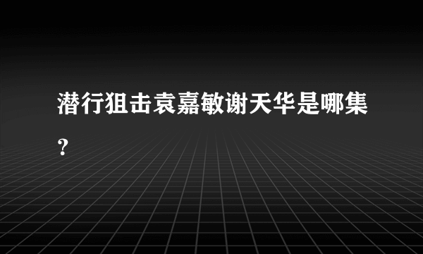 潜行狙击袁嘉敏谢天华是哪集？