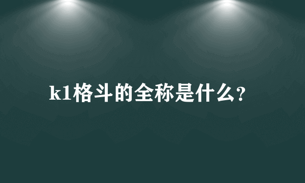 k1格斗的全称是什么？