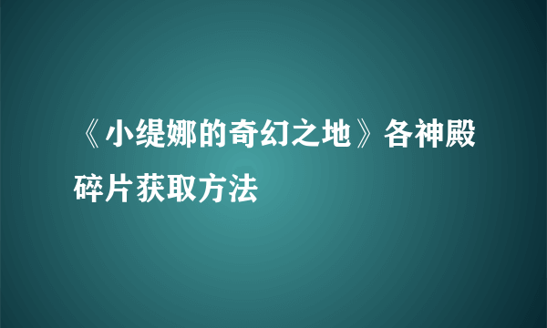 《小缇娜的奇幻之地》各神殿碎片获取方法