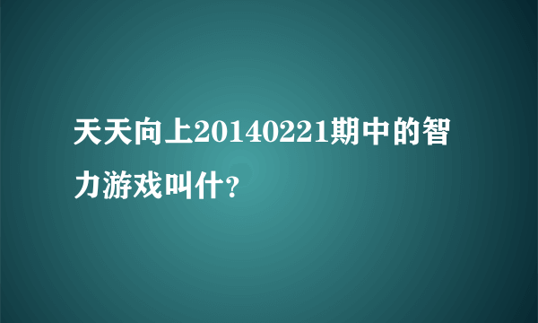 天天向上20140221期中的智力游戏叫什？