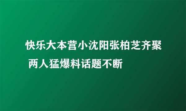 快乐大本营小沈阳张柏芝齐聚 两人猛爆料话题不断