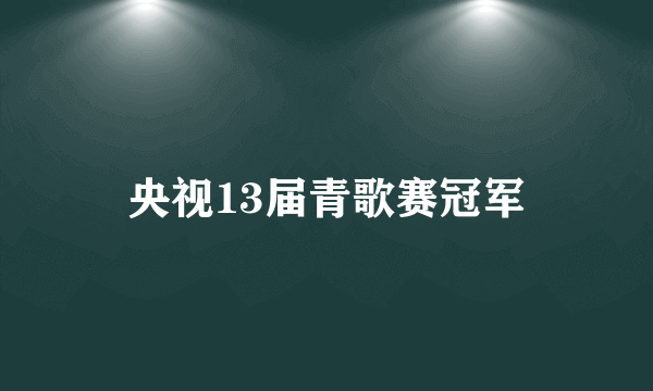 央视13届青歌赛冠军