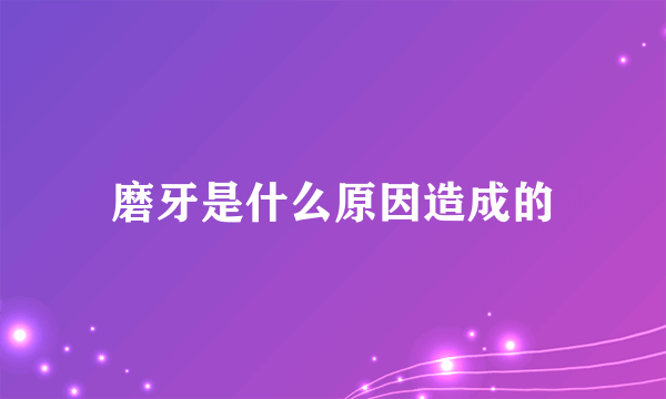 磨牙是什么原因造成的