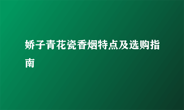 娇子青花瓷香烟特点及选购指南