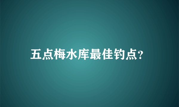 五点梅水库最佳钓点？