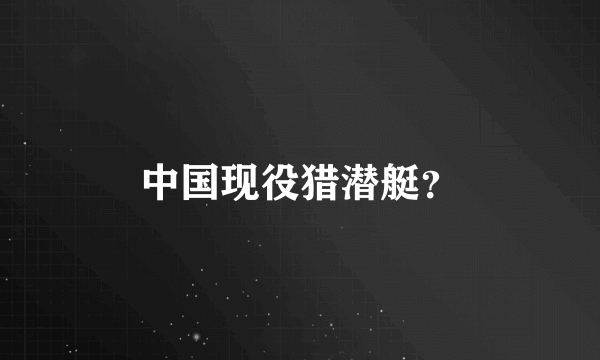 中国现役猎潜艇？