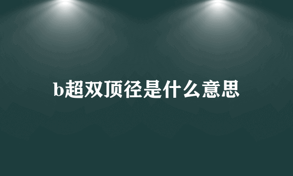 b超双顶径是什么意思