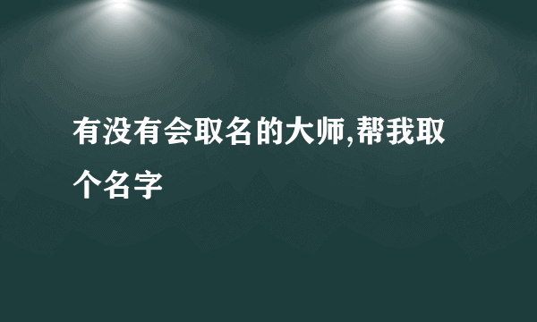 有没有会取名的大师,帮我取个名字