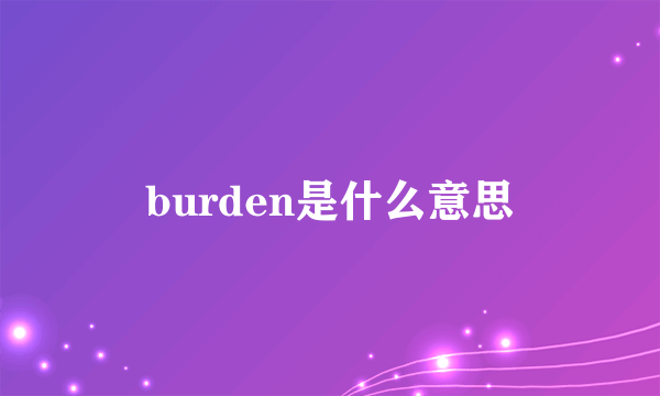 burden是什么意思