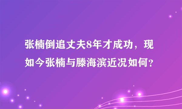 张楠倒追丈夫8年才成功，现如今张楠与滕海滨近况如何？