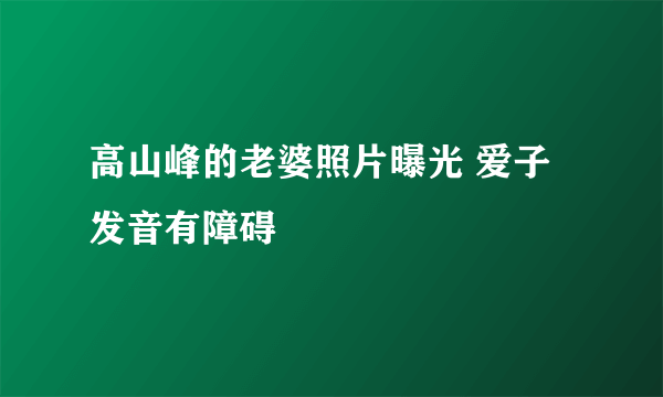 高山峰的老婆照片曝光 爱子发音有障碍