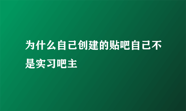 为什么自己创建的贴吧自己不是实习吧主