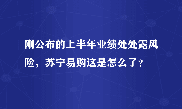 刚公布的上半年业绩处处露风险，苏宁易购这是怎么了？