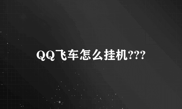 QQ飞车怎么挂机???