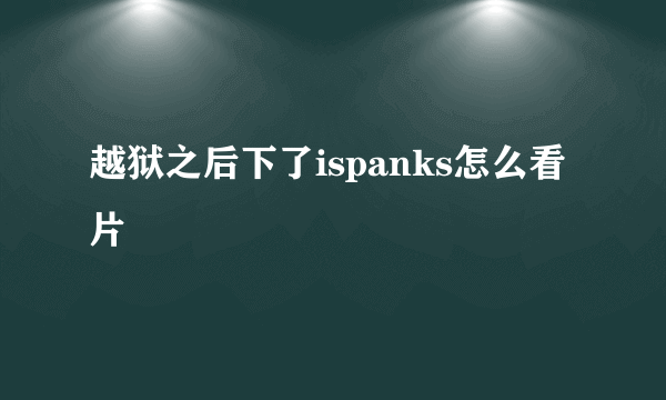 越狱之后下了ispanks怎么看片