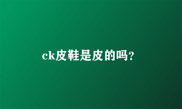 ck皮鞋是皮的吗？