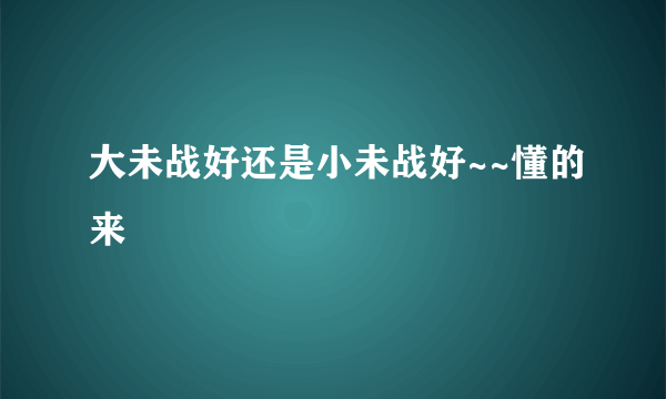 大未战好还是小未战好~~懂的来