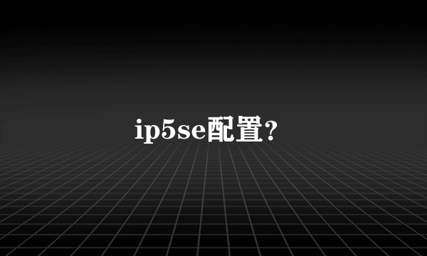 ip5se配置？