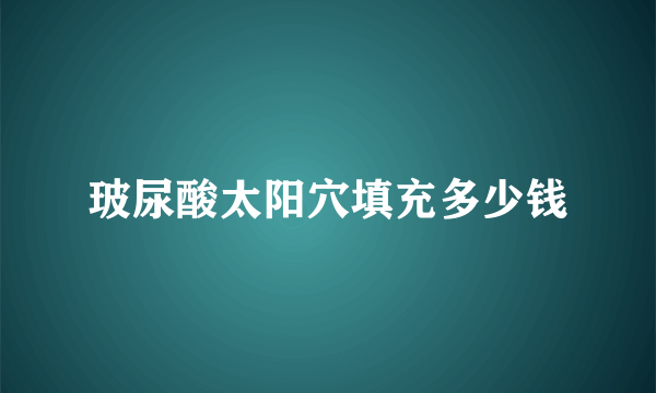 玻尿酸太阳穴填充多少钱