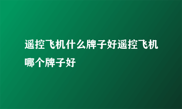 遥控飞机什么牌子好遥控飞机哪个牌子好