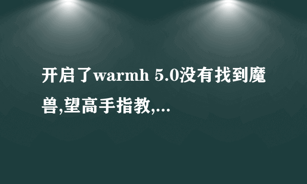 开启了warmh 5.0没有找到魔兽,望高手指教,我玩的1.24e是浩方的