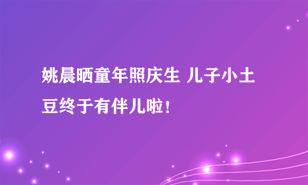 姚晨晒童年照庆生 儿子小土豆终于有伴儿啦！