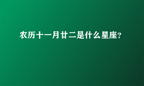 农历十一月廿二是什么星座？