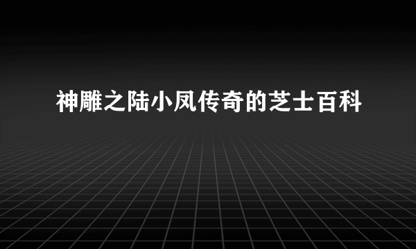 神雕之陆小凤传奇的芝士百科