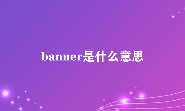 banner是什么意思