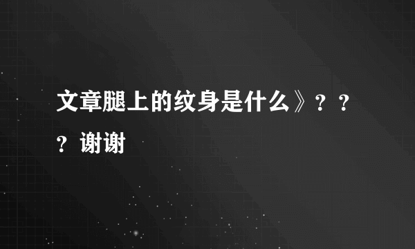 文章腿上的纹身是什么》？？？谢谢